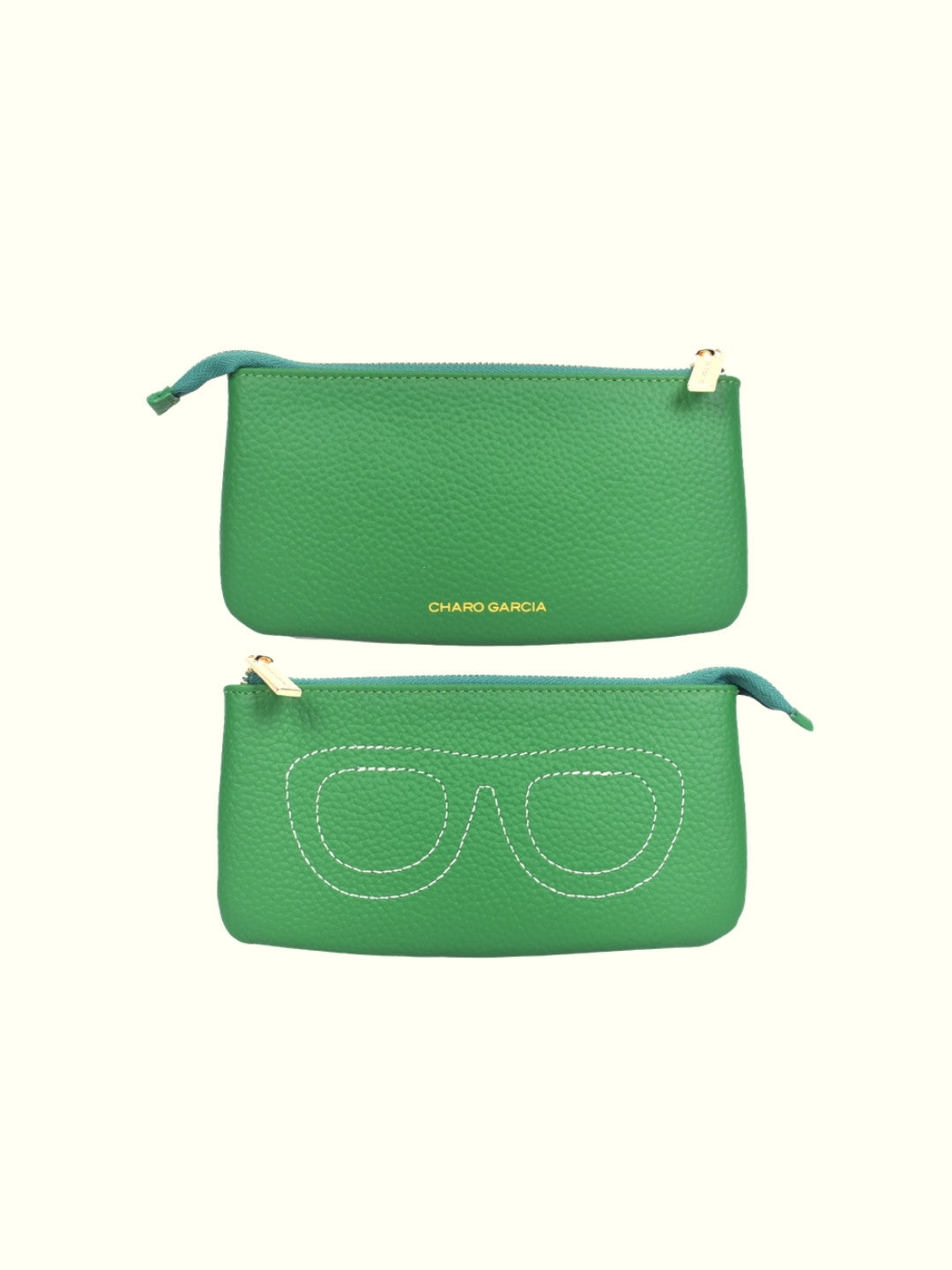 Estuche para gafas de cuero verde
