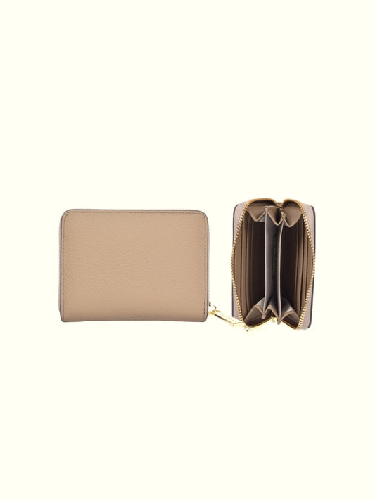 Light-Taupe Italian Leather Wallet