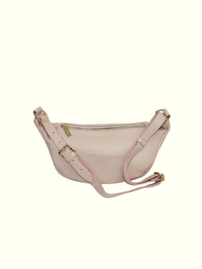 Madelein Pink Italian Leather Waist Bag