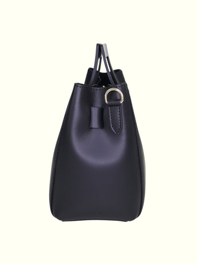 Katherine Black Italian Leather Tote Bag