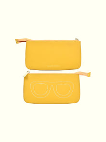 Yellow Leather Glasses Case