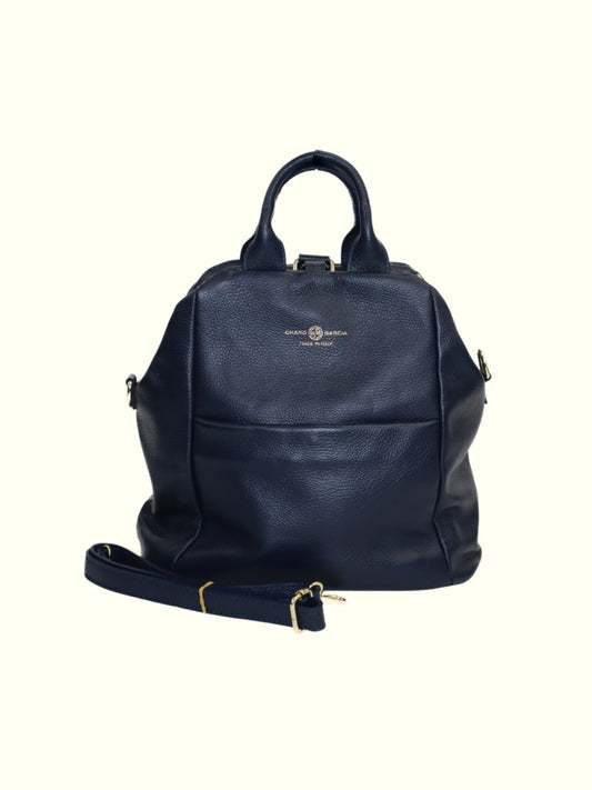 Angela Blue Italian Leather Backpack