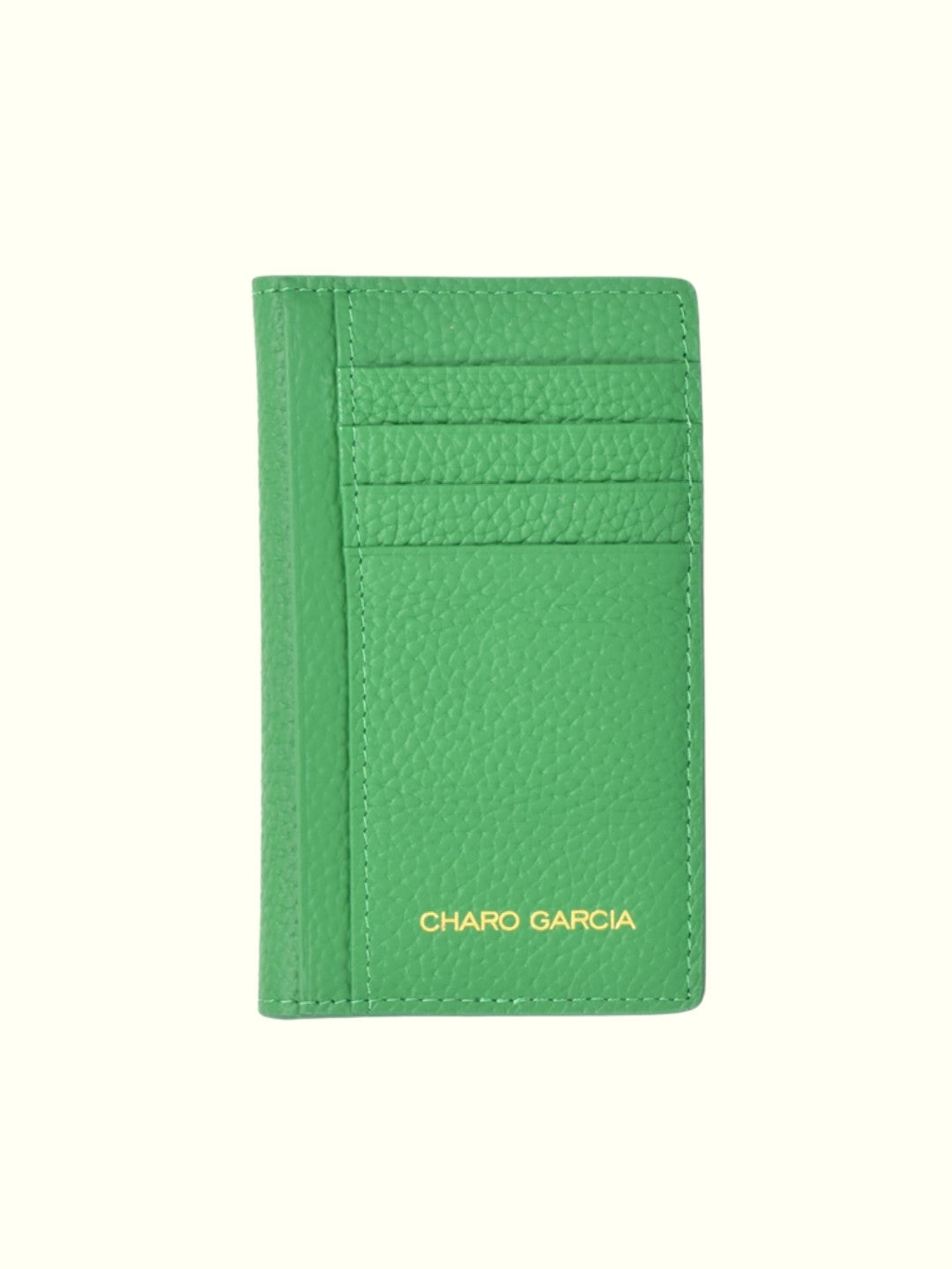 Tarjetero 689 de cuero italiano verde