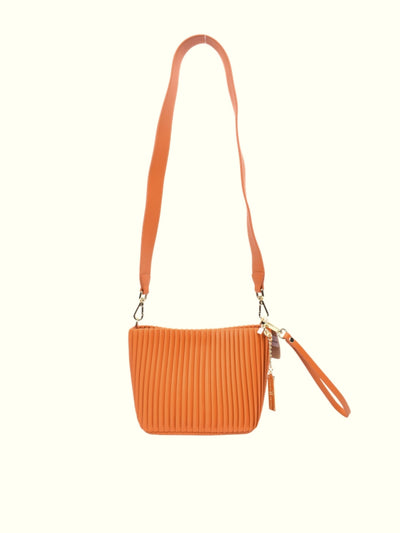 Mafe Orange Leather Crossbody Bag
