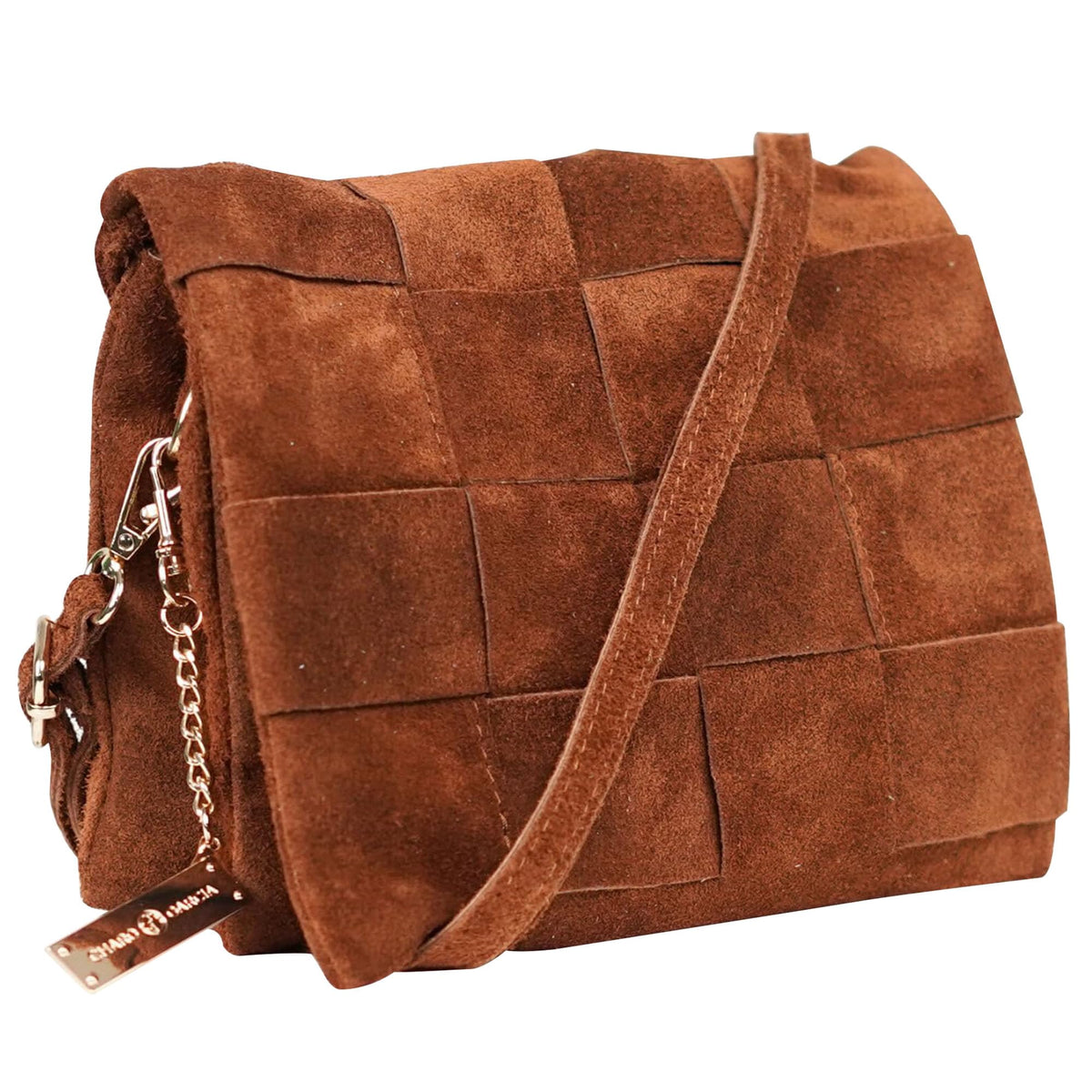 Borse a tracolla da donna in pelle scamosciata CHARO GARCIA - Borsa a tracolla in pelle scamosciata italiana - Borse a tracolla casual da sera - Borse a tracolla leggere con due scomparti e tracolla rimovibile per l'uso quotidiano