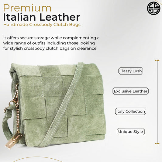 Borse a tracolla da donna in pelle scamosciata CHARO GARCIA - Borsa a tracolla in pelle scamosciata italiana - Borse a tracolla casual da sera - Borse a tracolla leggere con due scomparti e tracolla rimovibile per l'uso quotidiano