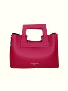 Katherine Fucsia Italian Leather Tote Bag