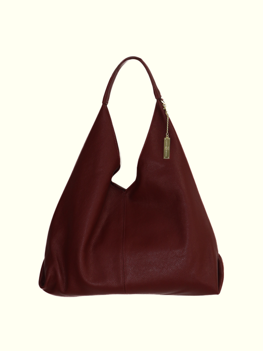 Adriana Ruby Italian Leather Shoulder Bag