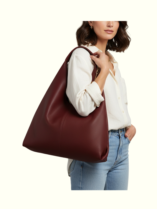 Adriana Black Italian Leather Shoulder Bag