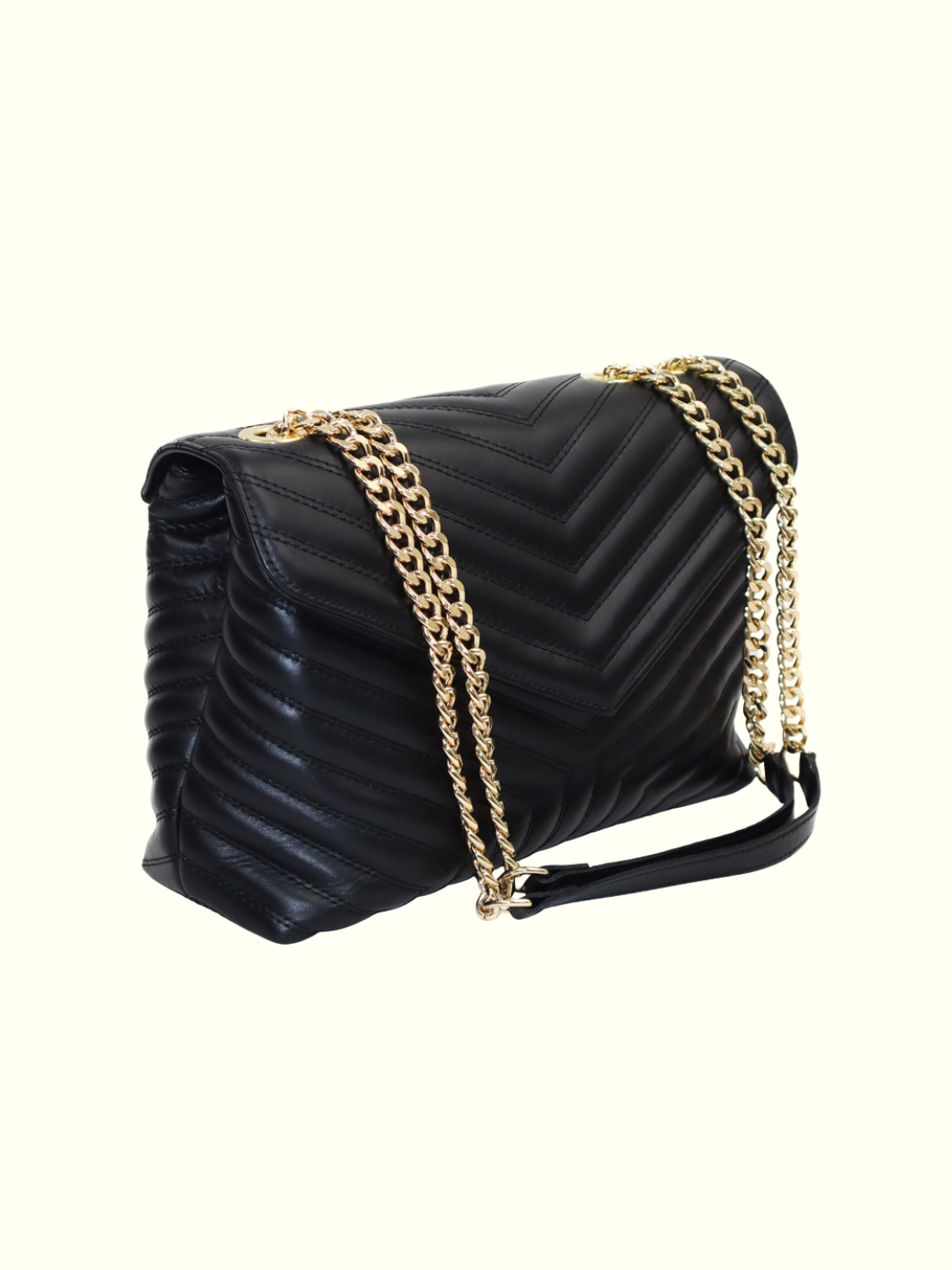 Angelica Black Borsa a Tracolla in Pelle Italiana