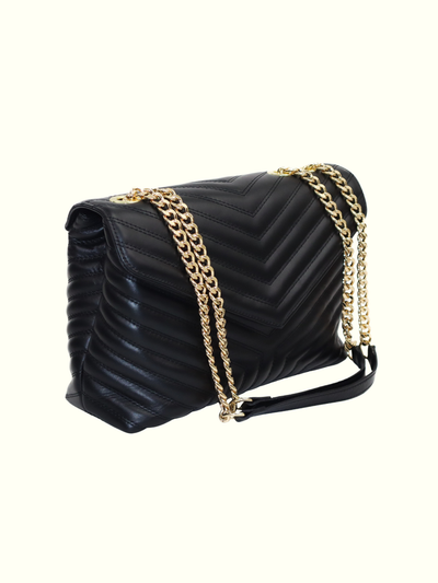 Angelica Black Borsa a Tracolla in Pelle Italiana