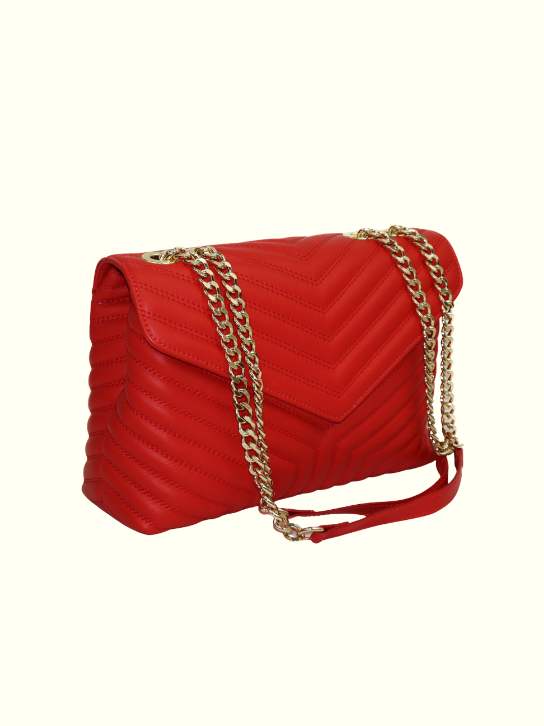 Borsa a Spalla Angelica in Pelle Italiana Rossa