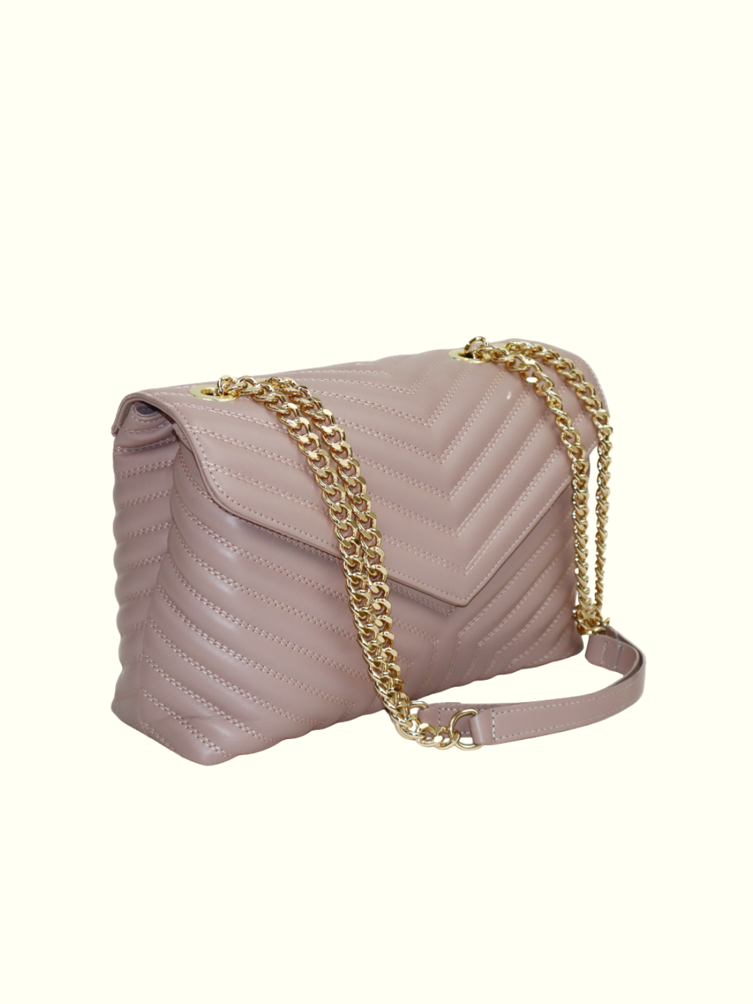 Angelica Pink Italian Leather Shoulder Bag