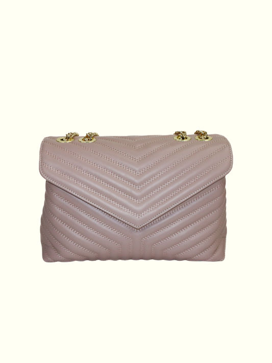 Angelica Pink Italian Leather Shoulder Bag