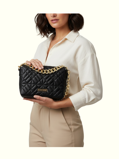 Aris Beige Italian Leather Shoulder Bag