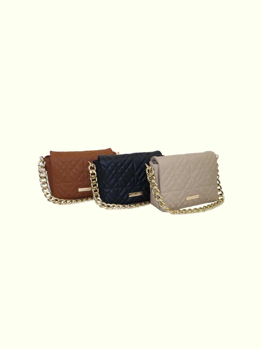 Aris Beige Italian Leather Shoulder Bag