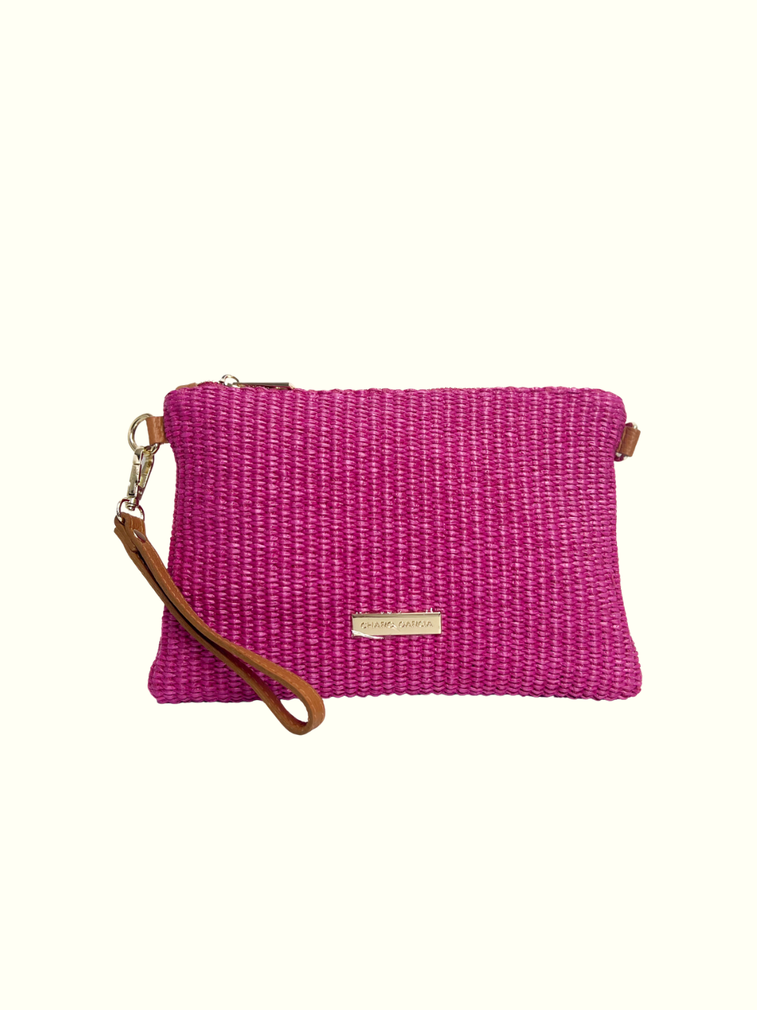 Chelo fuchsia Raffia Crossbody Bag