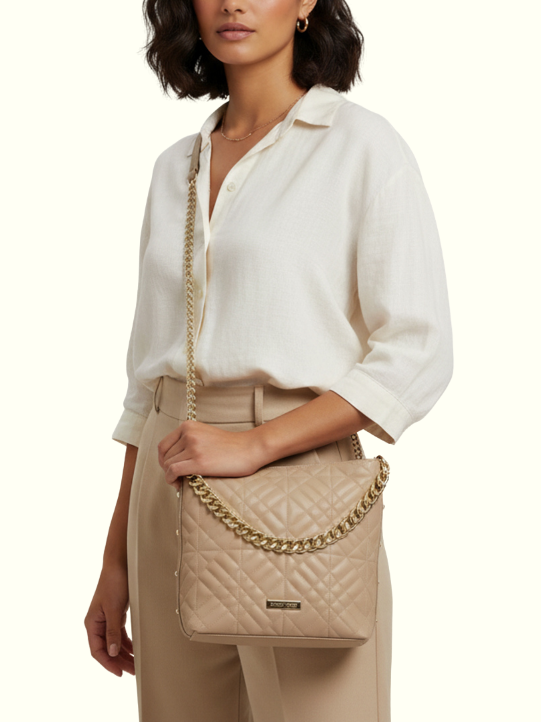 Fabiola Camel Italian Leather Tote Bags