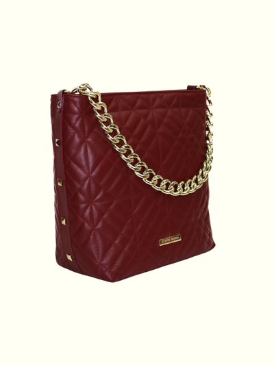 Fabiola Ruby Italian Leather Tote Bags