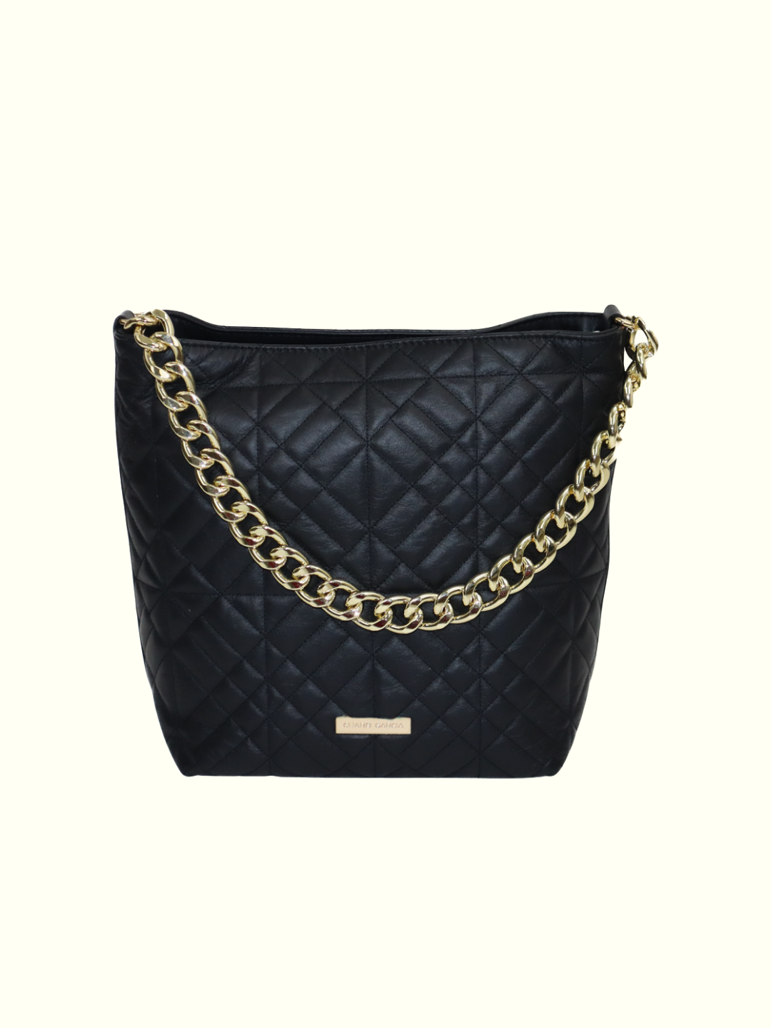 Fabiola Black Italian Leather Tote Bags