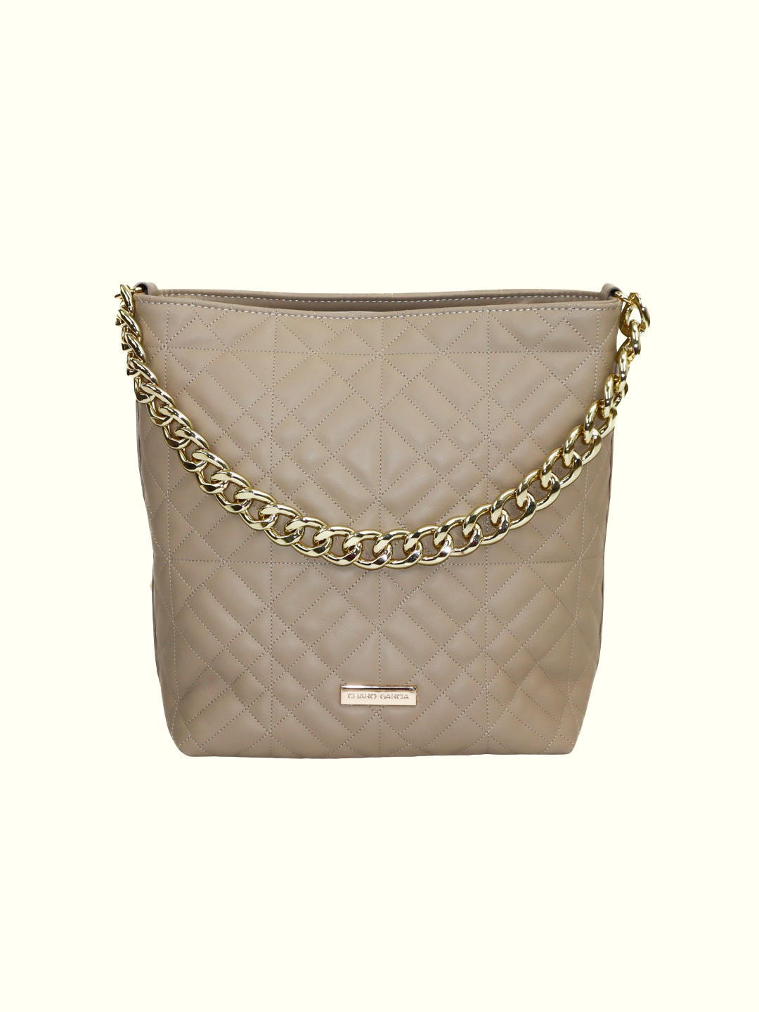 Fabiola Beige Italian Leather Tote Bags