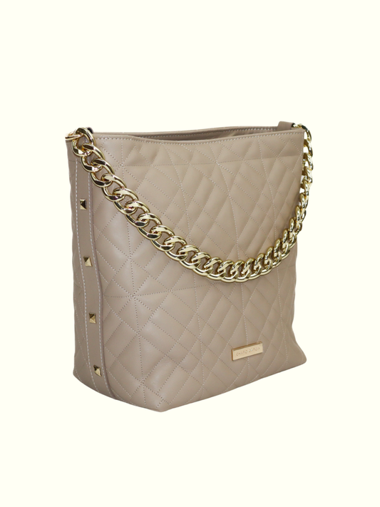 Fabiola Beige Italian Leather Tote Bags