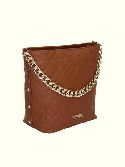 Fabiola Camel Italian Leather Tote Bags