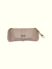 Beige Italian Leather Glasses Cases