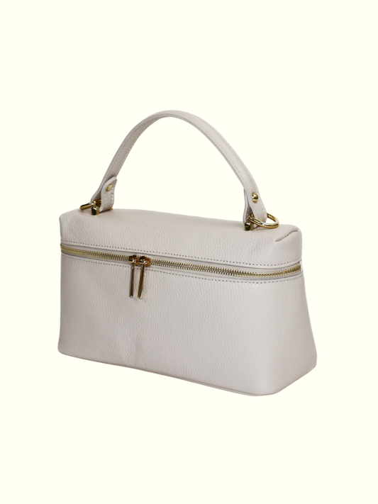 Jessica Latte Italian Leather Baul Bag