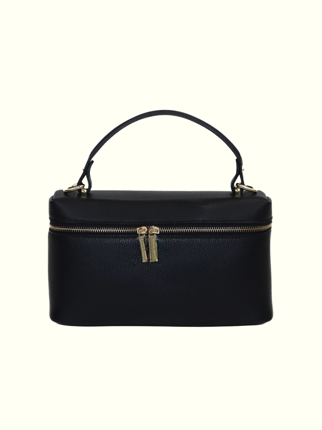 Jessica Black Italian Leather Baul Bag
