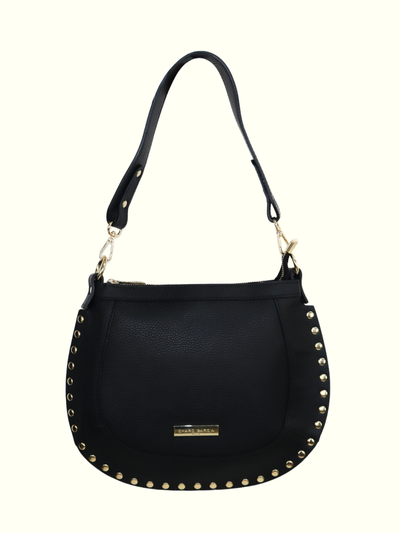 Jhoanna Black Italian Leather Crossbody Bag