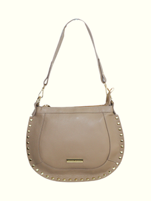 Jhoanna  Capuccino Italian Leather Crossbody Bag