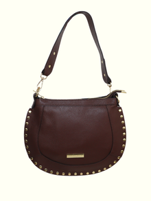 Jhoanna Moka Italian Leather Crossbody Bag