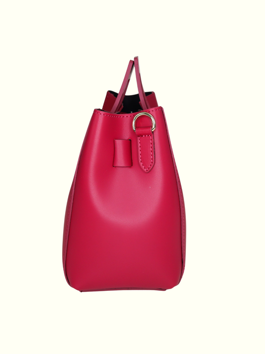 Katherine Fucsia Italian Leather Tote Bag
