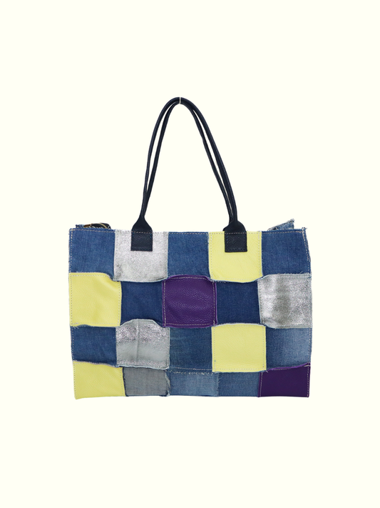 Lucia Lemon Denim Tote Bag