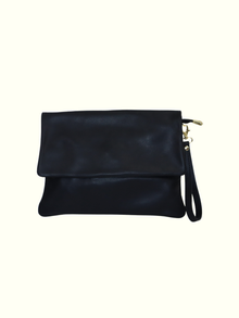Mariale Black Italian Leather Crossbody Bag