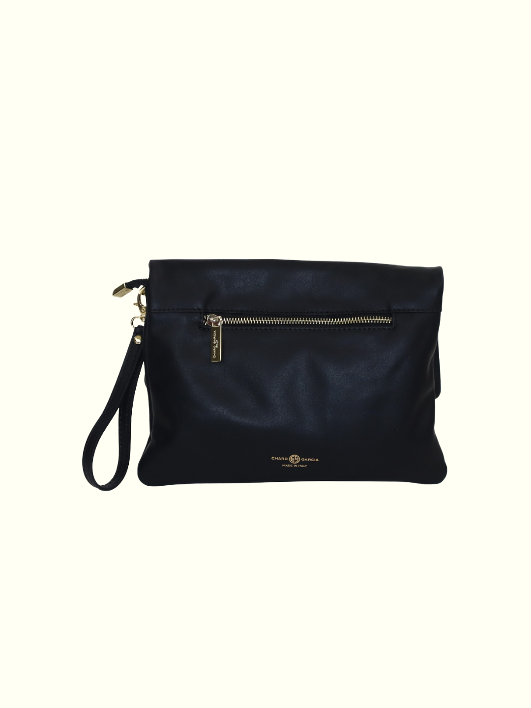 Mariale Black Italian Leather Crossbody Bag
