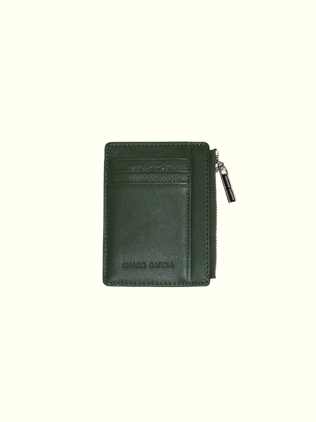 Tarjetero Cartera de Piel Italiana Verde