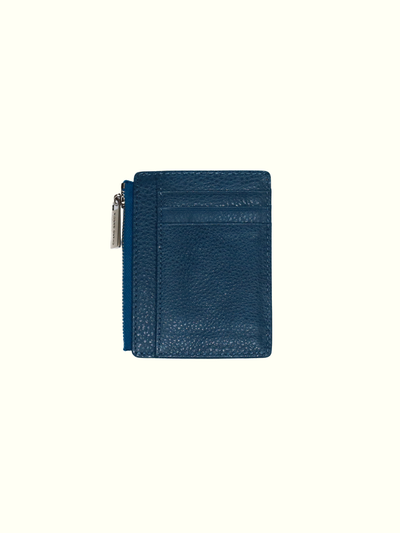 Card Holder Navy-Blue Italian Leather Wallet