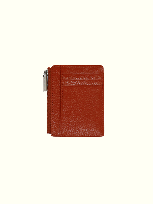 Card Holder Orange Italian Leather Wallet
