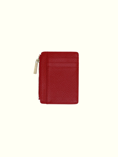 Card Holder Red Italian Leather Wallet