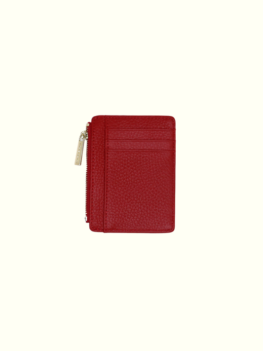 Card Holder Red Italian Leather Wallet