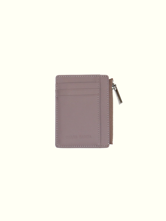 Pink Italian Leather Card Holder Wallet