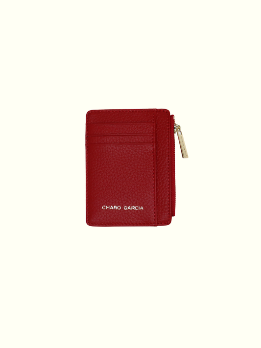 Card Holder Red Italian Leather Wallet