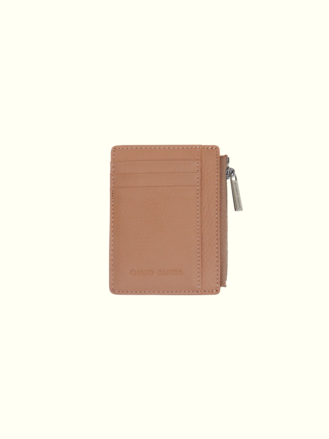 Khaki Italian Leather Card Holder Wallet