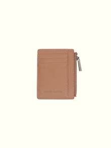 Khaki Italian Leather Card Holder Wallet