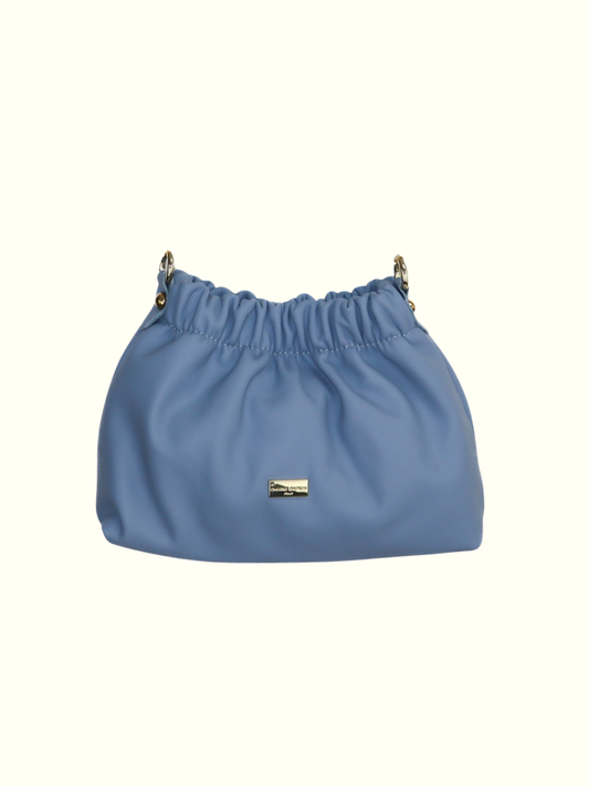 Veronica Blue Italian Leather Crossbody Bag