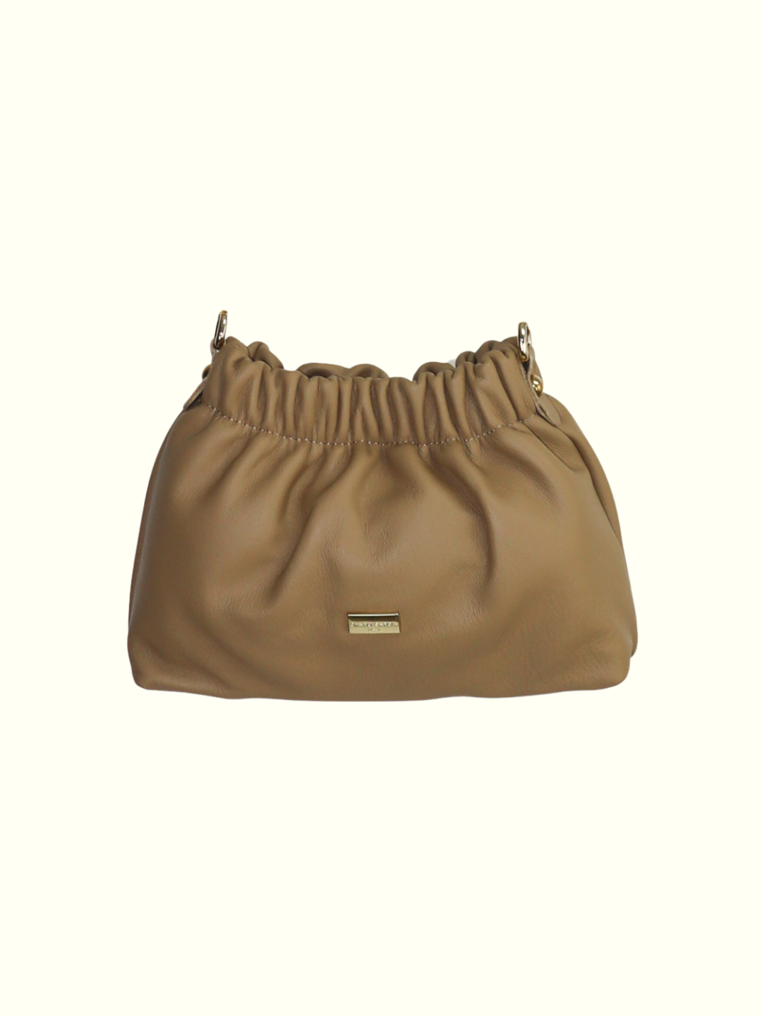 Veronica Light-Taupe Italian Leather Crossbody Bag