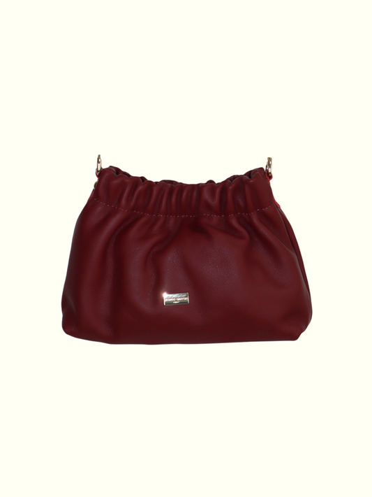 Veronica Ruby Italian Leather Crossbody Bag