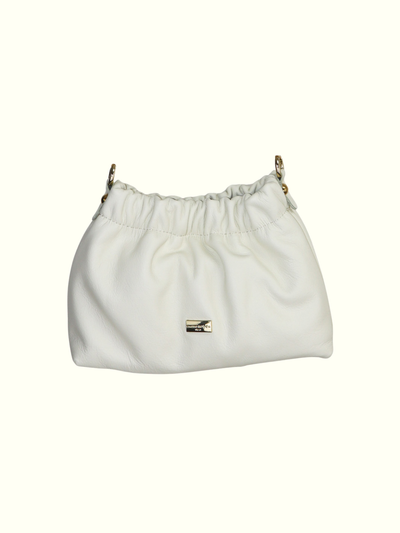 Borsa a tracolla Veronica in pelle italiana bianco sporco